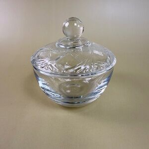Anchor Hocking Clear Lidded Glass Dish - Vintage Trinket Dish